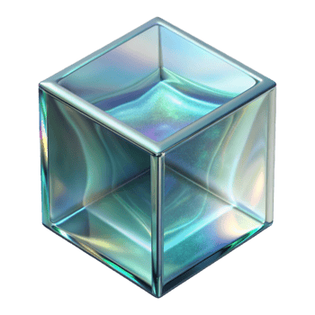 stunning abstract Clear Glass Cube Light Refraction Isolated professional png