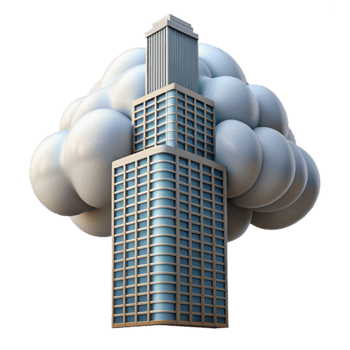 impressive contemporary Cloud Piercing Skyscraper Isolated Low Angle View detailed png