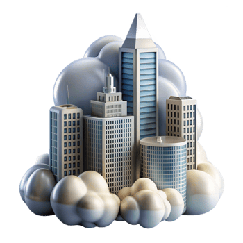wonderful creative Cloud Piercing Skyscrapers Transparent Background Dramatic Lighting high resolution png