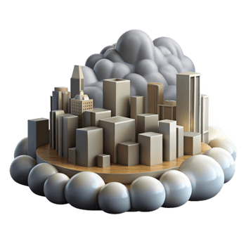 magnificent modern Cloudy Cityscape Isolated with Modern Architecture high resolution png