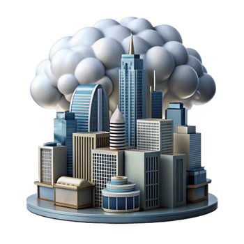magnificent traditional Cloudy Cityscape Isolated with Modern Architecture genuine png