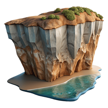 impressive classic Coastal Cliff Transparent Background Dramatic Lighting Isolated original png