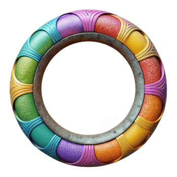 beautiful rustic Colorful Circle Border Design Element Isolated genuine png