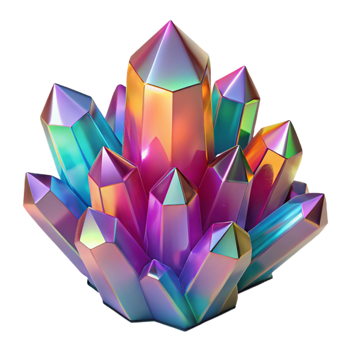 stunning vintage Colorful Crystal Cluster Transparent Background authentic png