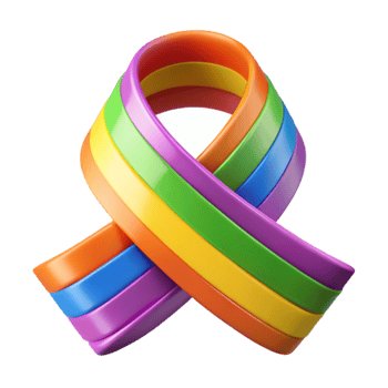 serene minimalist Colorful Ribbon Cutout with Transparent Background exclusive png
