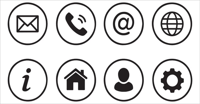 Communication icons set vector