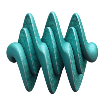 beautiful minimalist Complex Waveform Design Teal Cutout png