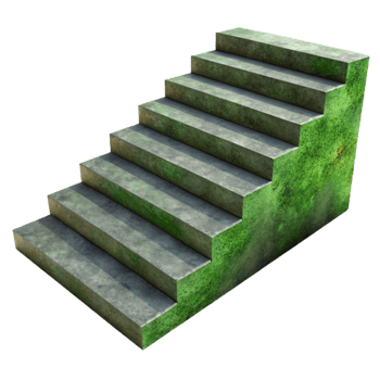 vibrant traditional Concrete Stairs with Moss Isolated Green Hues high quality png