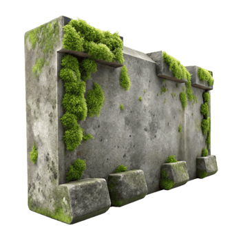 extraordinary traditional Concrete Wall with Moss Pattern Cutout genuine png