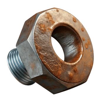 dramatic modern Corroded Metal Bolt Cutout Isolated Element genuine png