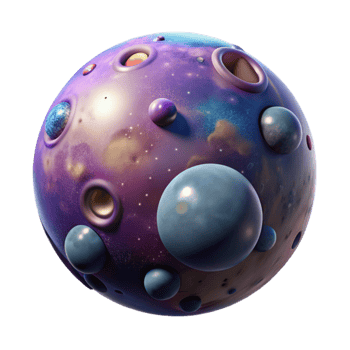 stunning traditional Cosmic Bubble with Planets and Stars Isolated png