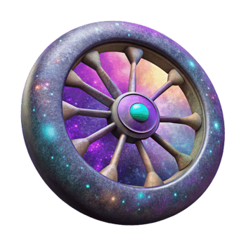 stunning minimalist Cosmic Cartwheel with Glowing Edges Transparent Background exclusive png