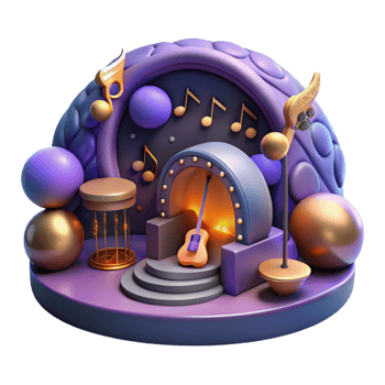 dramatic minimalist Cosmic Concert Isolated Element Warm Lighting genuine png