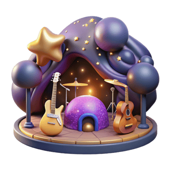 wonderful contemporary Cosmic Concert Isolated Element Warm Lighting premium png