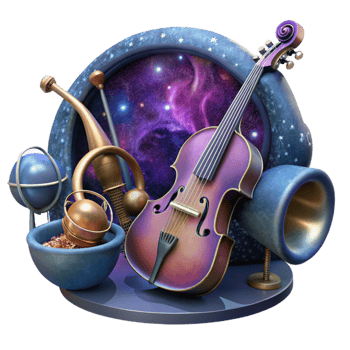 elegant modern Cosmic Orchestra Cutout with Vibrant Colors png