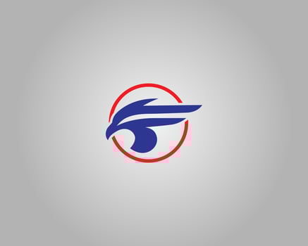 Eagle with Letter F Symbol Abstract Logo Design Template. vector