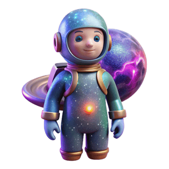 serene artistic Cosmic Traveler in Vibrant Nebula Transparent Background authentic png