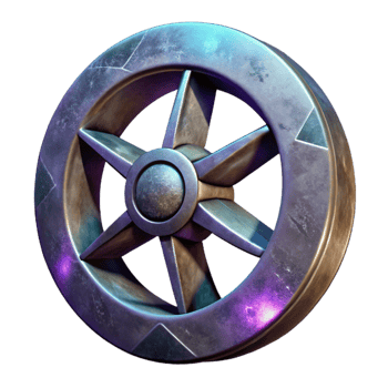 impressive traditional Cosmic Wheel Cutout with Dramatic Lighting high quality png