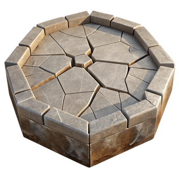 extraordinary contemporary Cracked Concrete Slab with Geometric Pattern Cutout high resolution png