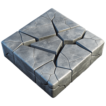 stunning minimalist Cracked Concrete Slab with Geometric Pattern Cutout original png