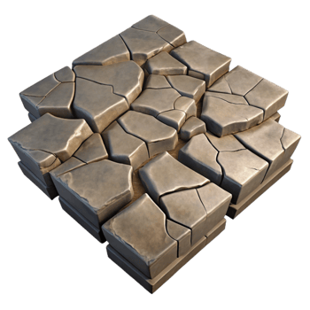 beautiful classic Cracked Pavement Texture Cutout Isolated Element professional png