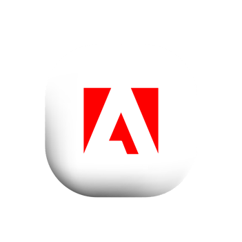 Adobe logo on white button png