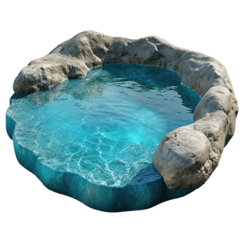 elegant contemporary Crystal Clear Lake Water Isolated with Realistic Ripples premium png
