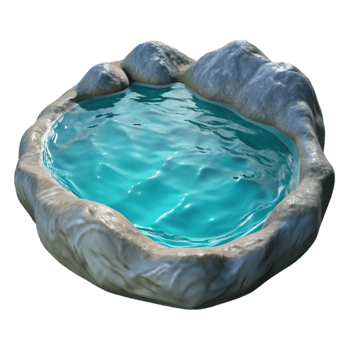 serene vintage Crystal Clear Lake Waters Isolated png