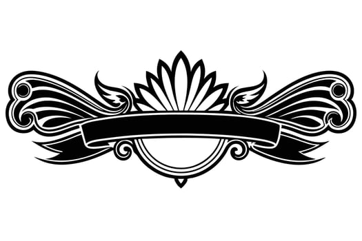 Elegant Black and White Ornate Banner Design vector