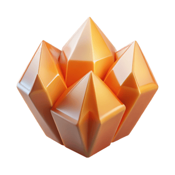 dramatic modern Crystallized Shapes Cutout Isolated Dreamy Geometry Soft Edges Orange Glow original png