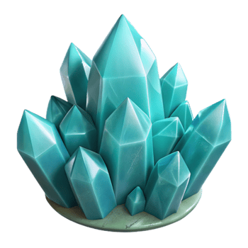 magnificent vintage Crystallized Shapes Isolated Transparent Background Dreamy Teal Hues detailed png