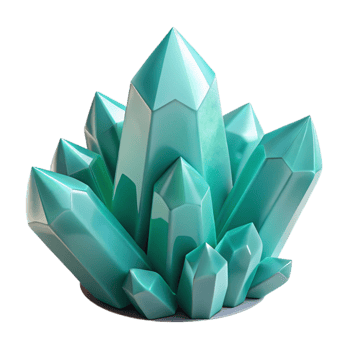 wonderful rustic Crystallized Shapes Isolated Transparent Background Dreamy Teal Hues exclusive png