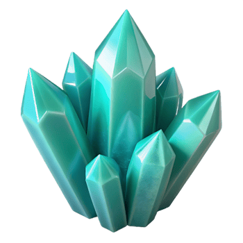 impressive vintage Crystallized Shapes Isolated Transparent Background Dreamy Teal Hues exclusive png