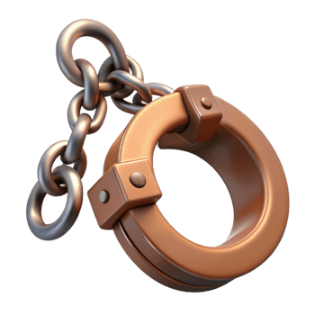vibrant modern Cutout of a Handcuff with Chain and Locking Mechanism professional png