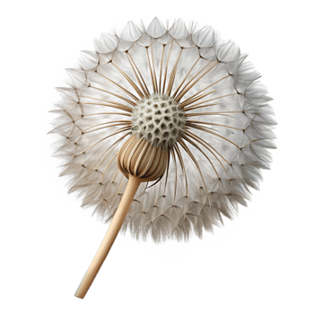 vibrant contemporary Dandelion Seed Head Cutout Isolated exclusive png