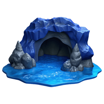 magnificent creative Dark Blue Grotto in Ocean Cliff Cutout original png