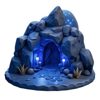 extraordinary abstract Dark Blue Moonlit Ocean Grotto Cutout original png