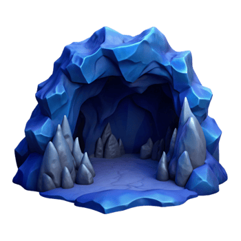 vibrant rustic Dark Blue Ocean Depth Cavern Cutout detailed png