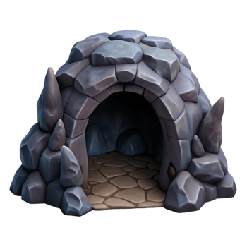 dramatic contemporary Dark Cave Tunnel Isolated Transparent Background detailed png