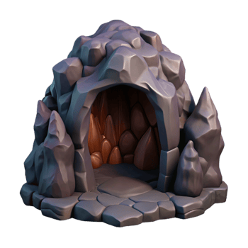 vibrant rustic Dark Gelid Grotto Cave Opening Cutout png