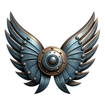 serene creative Dark Steel Mechanical Wings Front View Cutout high quality png
