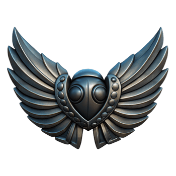 extraordinary artistic Dark Steel Mechanical Wings Front View Cutout exclusive png
