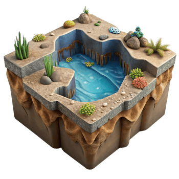 wonderful creative Deep Sea Trench Landscape Cutout Side View png