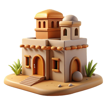 beautiful traditional Desert Aerthys Building Cutout Isolated Element high quality png