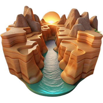 wonderful contemporary Desert Canyon Isolated Sparkling Rock Formations Sunset Light high resolution png