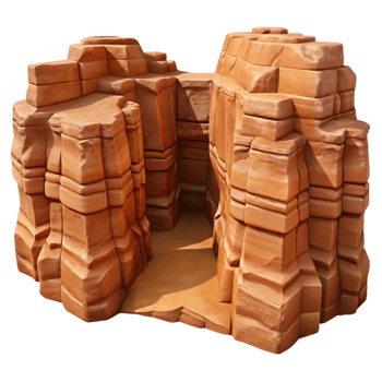vibrant modern Desert Canyon Walls Isolated High Contrast Lighting authentic png