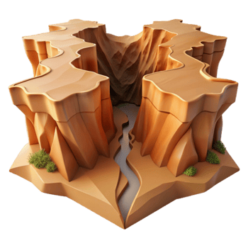 dramatic minimalist Desert Gorge Opening Isolated Dramatic Perspective Angle exclusive png