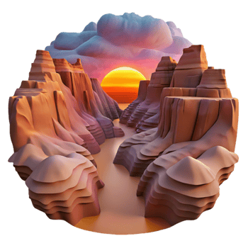 extraordinary rustic Desert Gorge Sunset Isolated Dramatic Sky Colors genuine png