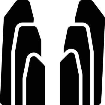 Canyon, Cleft, Cliffs Solid Glyph Icon vector