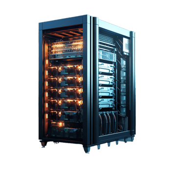 A computer case with many different components inside png